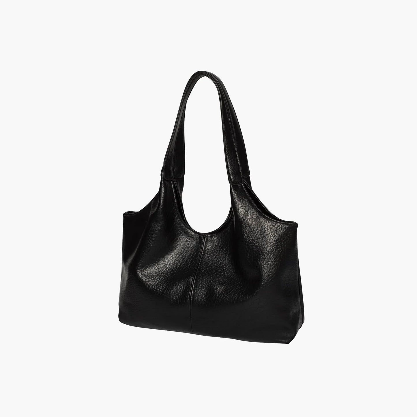 Minimalist Pebbled Vegan Leather Hobo Shoulder Tote Bag