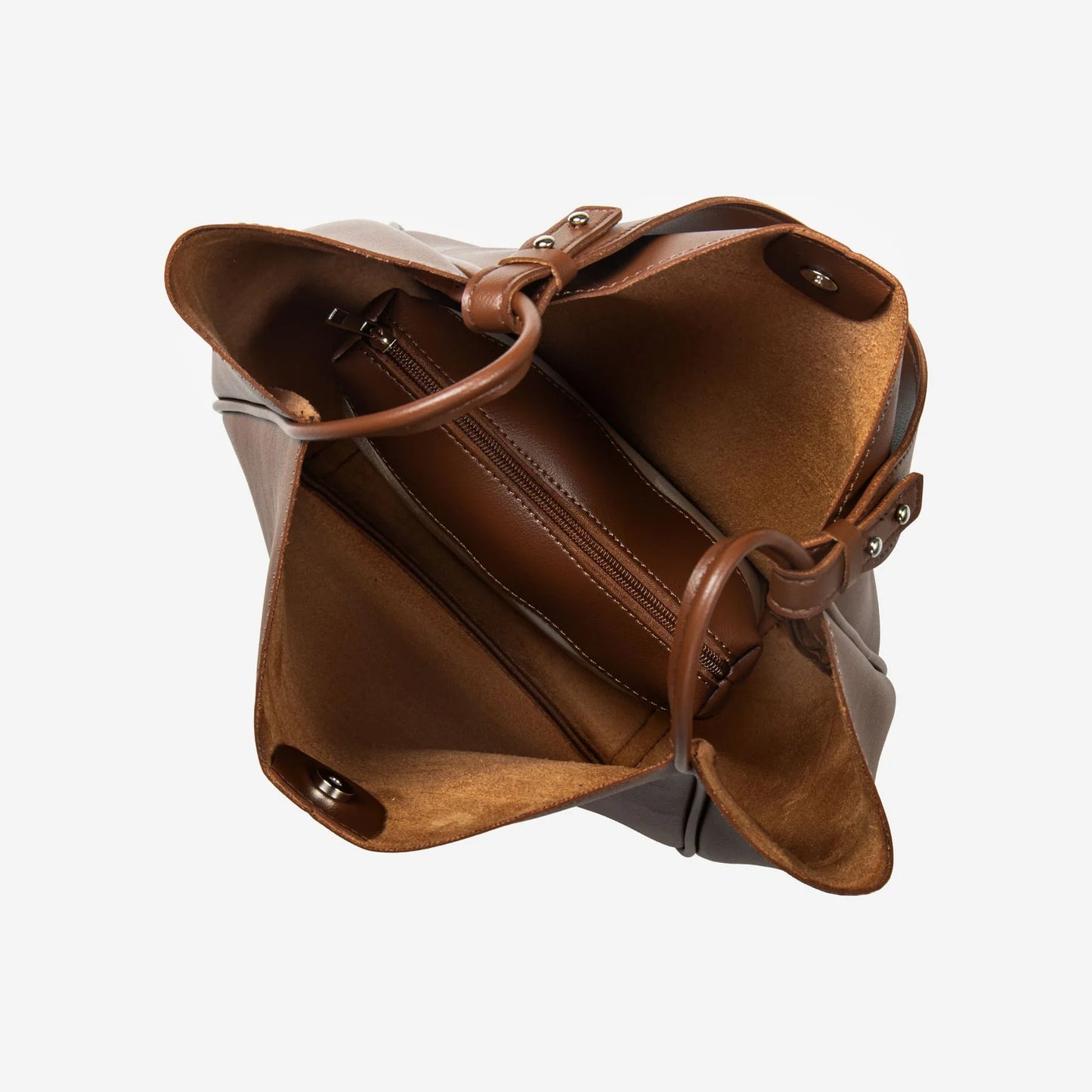 Large Smooth Vegan Leather Adjustable Handle Tote Bag With Matching Storage Pouch