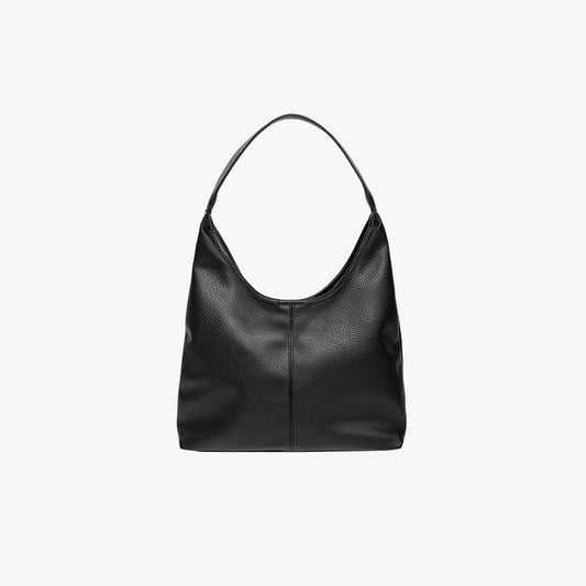 Minimalist Pebbled Vegan Leather Hobo Shoulder Bag With Matching Mini Pouch