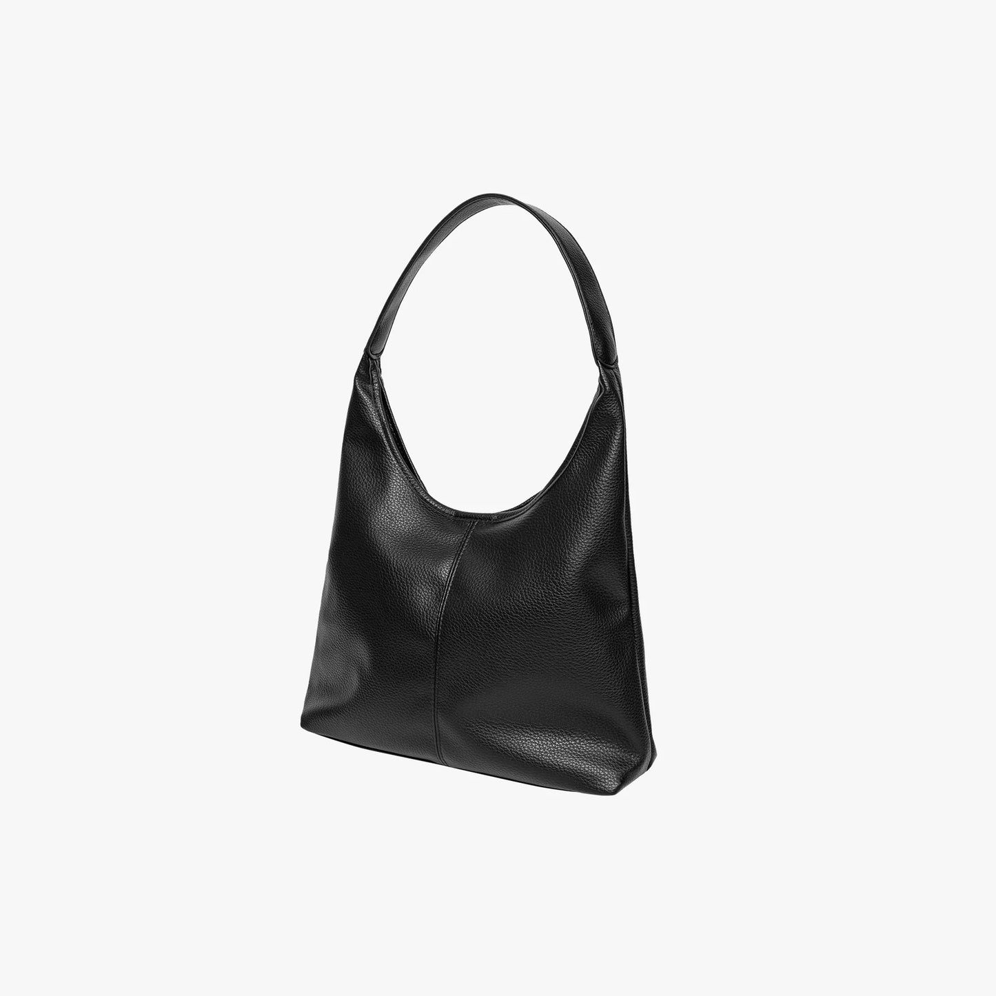 Minimalist Pebbled Vegan Leather Hobo Shoulder Bag With Matching Mini Pouch