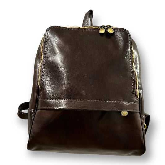 Vegetable Tanned Full Grain Hand-Buffed Calf Leather Dual Compartment Business Backpack