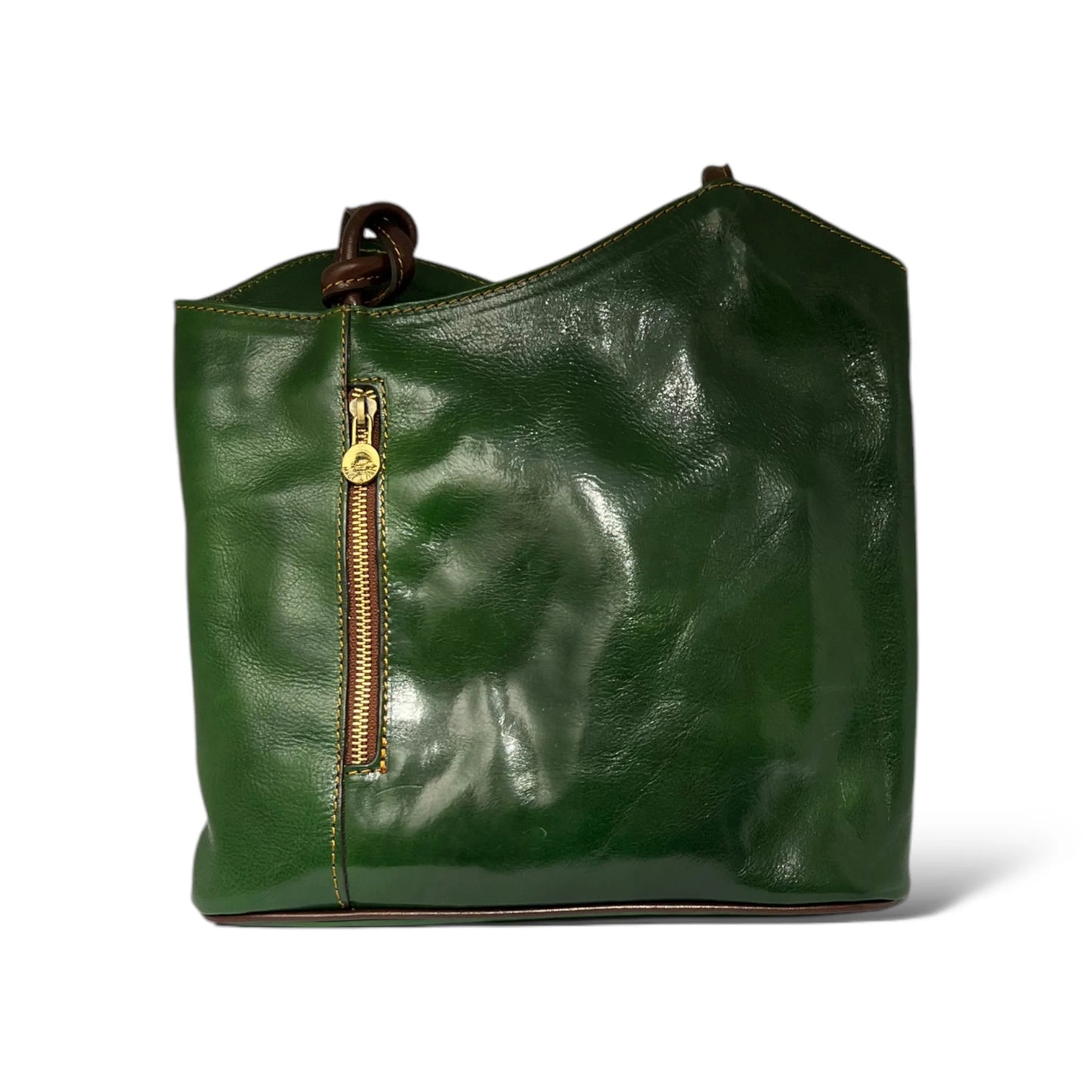 Tamponed Calfskin Zip Convertible Backpack & Shoulder Bag