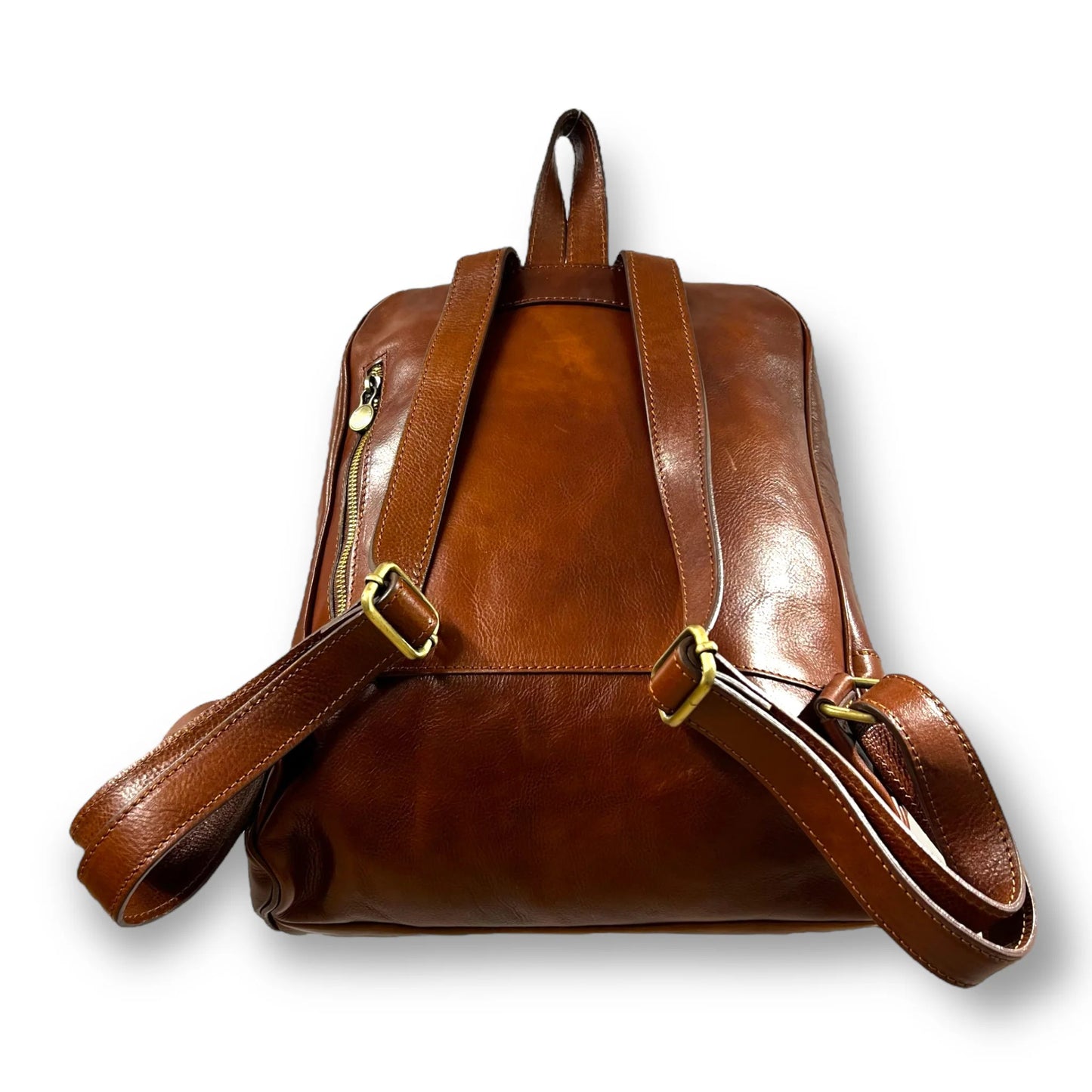 Vegetable Tanned Full Grain Hand-Buffed Calf Leather Dual Compartment Business Backpack