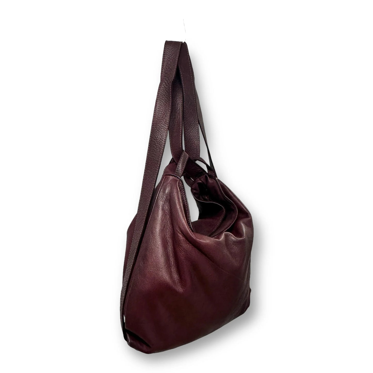 Washed Soft Calfskin Convertible Dual Wear Backpack Shoulder Bag