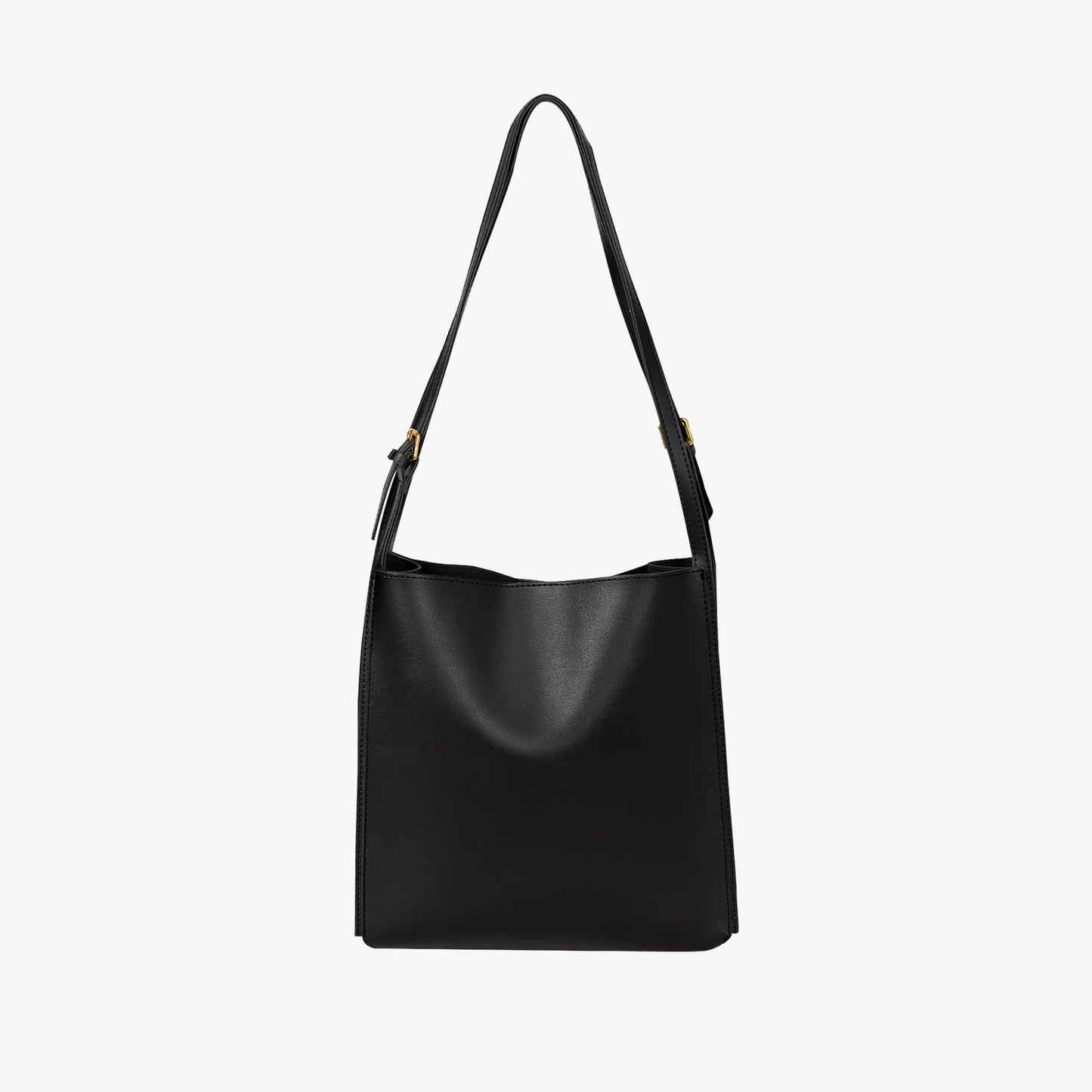 Structured Smooth Vegan Leather Adjustable Strap Work Tote Bag