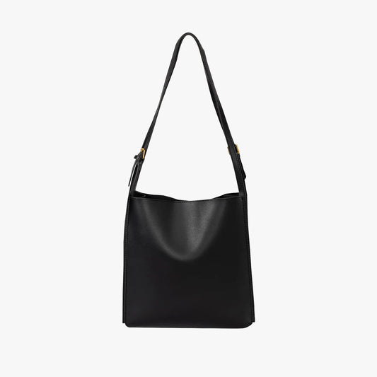 Structured Smooth Vegan Leather Adjustable Strap Work Tote Bag