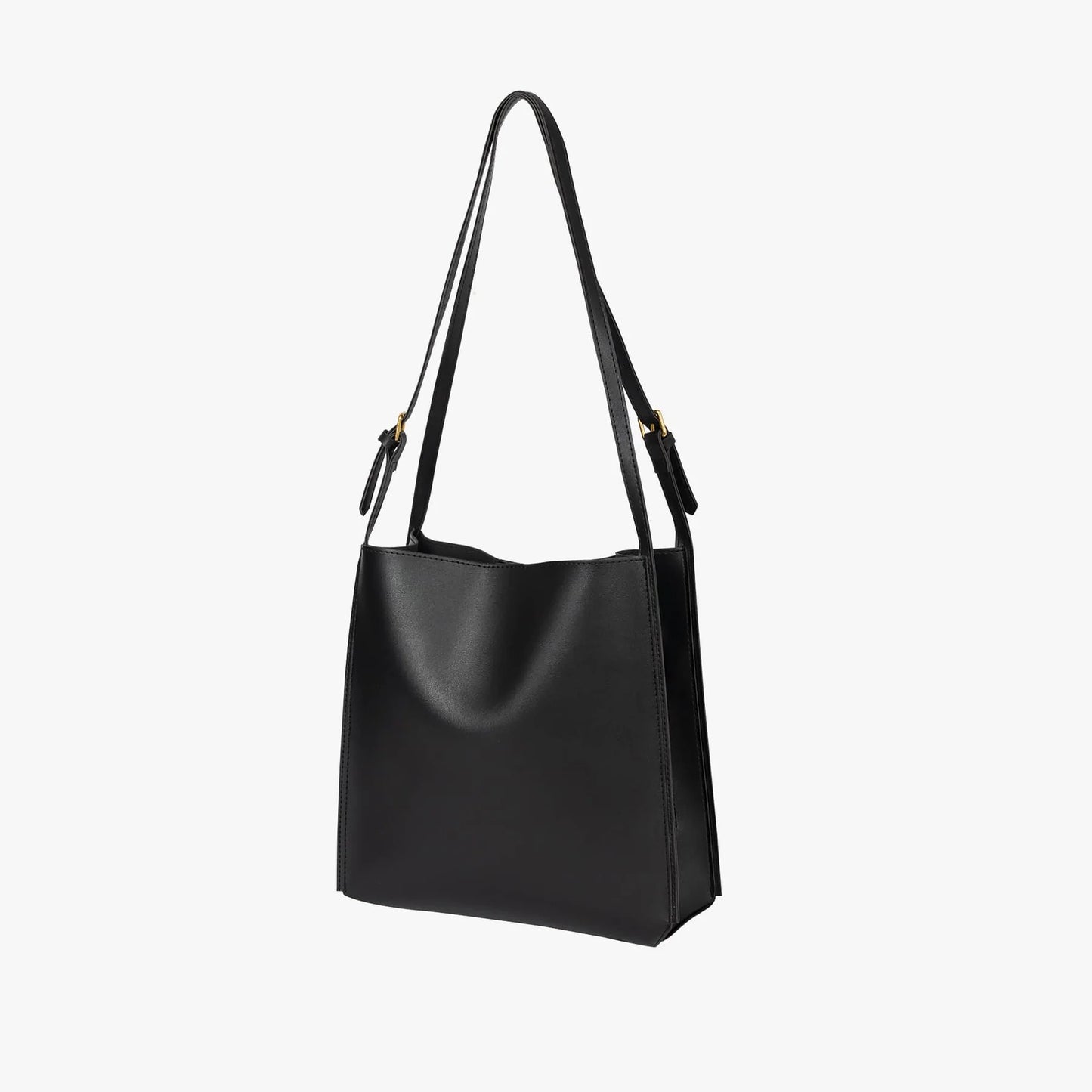 Structured Smooth Vegan Leather Adjustable Strap Work Tote Bag