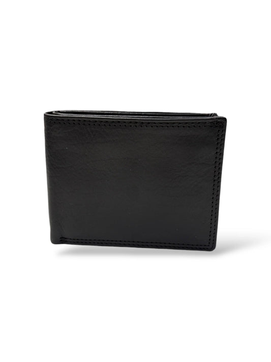 Compact Buffer Calfskin Bi-Fold Wallet With Multi Card Slots